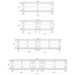 Gewapende afdekzeilen 220gr/m² afmetingen