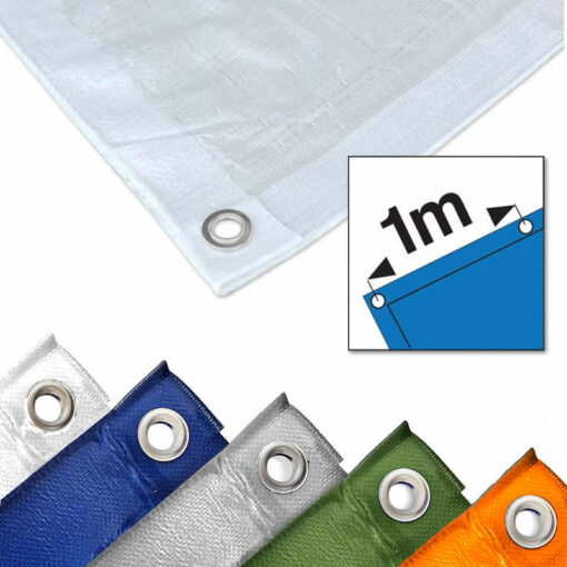 Wit afdekzeil 5x8m 150gr/m² - Afbeelding 2