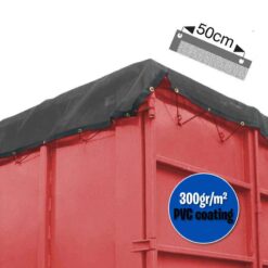 Zwart fijnmazig containernet cargonet 350x500cm - 300gr/m²