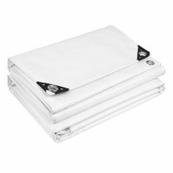 Wit PVC afdekzeil 400 g/m² waterdicht en UV-bestendig