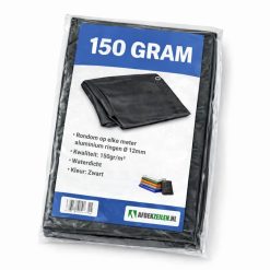 Zwart afdekzeil 12x15m 150gr/m²