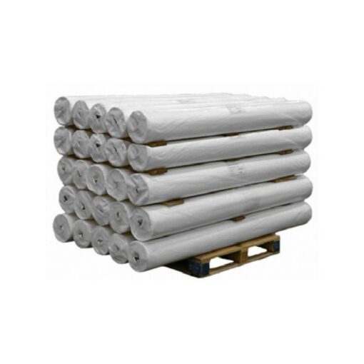 PE doek op rol, afdekzeil, bouwzeil, 2x100m, kleur wit, 75gr.